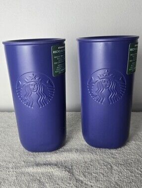 Starbucks 12oz Matte Purple Recycled Stainless Steel Tumbler Set (Pair of 2)